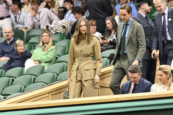 Maria Sharapova et son fiancé Alexander Gilkes assistent au tournoi de tennis de Wimbledon (24 juin - 14 juillet 2024) à Londres, le 3 juillet 2024. © Chryslene Caillaud / Panoramic / Bestimage