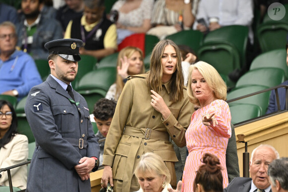 Maria Sharapova et son fiancé Alexander Gilkes assistent au tournoi de tennis de Wimbledon (24 juin - 14 juillet 2024) à Londres, le 3 juillet 2024. © Chryslene Caillaud / Panoramic / Bestimage