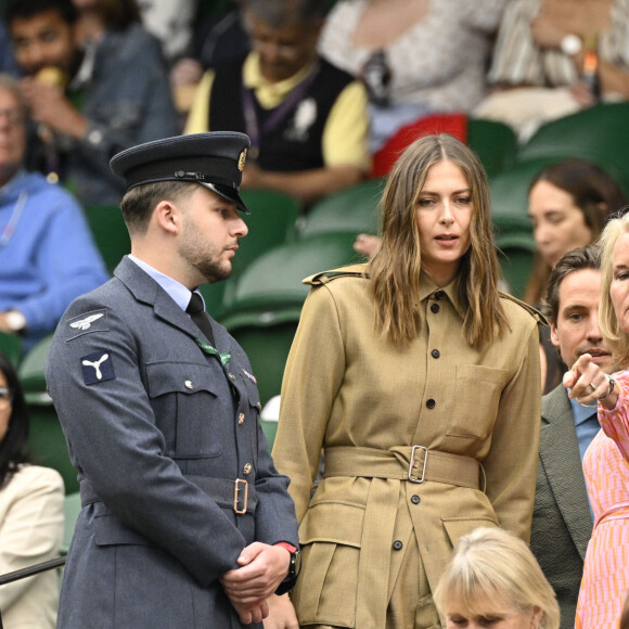 Maria Sharapova et son fiancé Alexander Gilkes assistent au tournoi de tennis de Wimbledon (24 juin - 14 juillet 2024) à Londres, le 3 juillet 2024. © Chryslene Caillaud / Panoramic / Bestimage