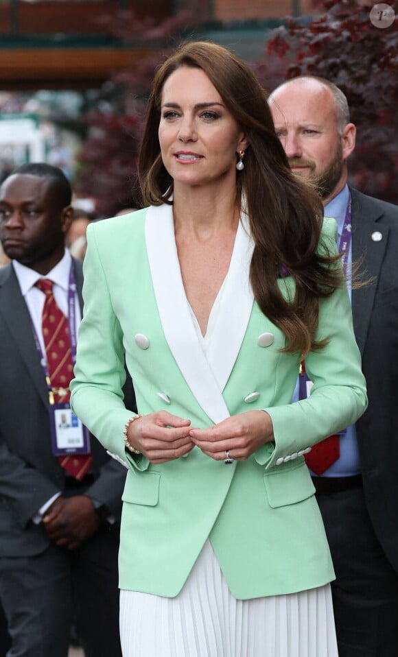 Kate Middleton, la princesse de Galles, lors de la deuxième journée des championnats de tennis de Wimbledon à Londres, au Royaume-Uni, le 4 juillet 2023. Photo de Stephen Lock/i-Images/ABACAPRESS.COM