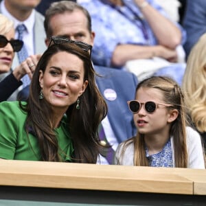 Wimbledon en direct Jour 14. Finale hommes Centre Court Carlos Alcaraz v Novak Djokovic Catherine Princesse de Galles et Princesse Charlotte. 16.07.2023 Finale masculine du championnat de Wimbledon, Londres, Royaume-Uni, 16 juillet 2023. Photo par Marc Aspland/The Times/News Licensing/ABACAPRESS.COM