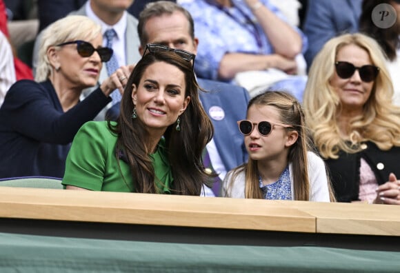 Wimbledon en direct Jour 14. Finale hommes Centre Court Carlos Alcaraz v Novak Djokovic Catherine Princesse de Galles et Princesse Charlotte. 16.07.2023 Finale masculine du championnat de Wimbledon, Londres, Royaume-Uni, 16 juillet 2023. Photo par Marc Aspland/The Times/News Licensing/ABACAPRESS.COM