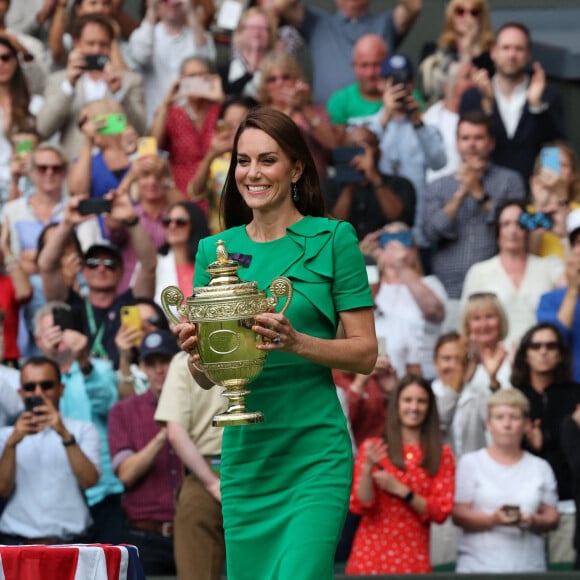 La princesse de Galles après la finale du simple messieurs lors de la quatorzième journée des championnats de Wimbledon 2023 au All England Lawn Tennis and Croquet Club à Wimbledon. Londres, Royaume-Uni, le dimanche 16 juillet 2023. Photo par Stephen Lock / i-Images/ABACAPRESS.COM