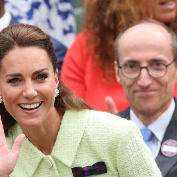 La princesse de Galles dans la loge royale pour la finale du simple dames le treizième jour des championnats de tennis de Wimbledon à Londres, Royaume-Uni, le 15 juillet 2023. Photo par Stephen Lock / i-Images/ABACAPRESS.COM