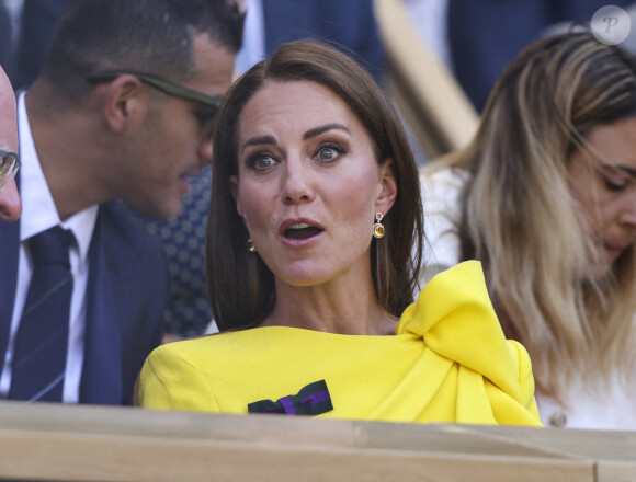 Catherine la duchesse de Cambridge à la finale féminine de Wimbledon à Londres, Royaume-Uni, le 9 juillet 2022. Photo par Marc Aspland/The Times/News Licensing/ABACAPRESS.COM