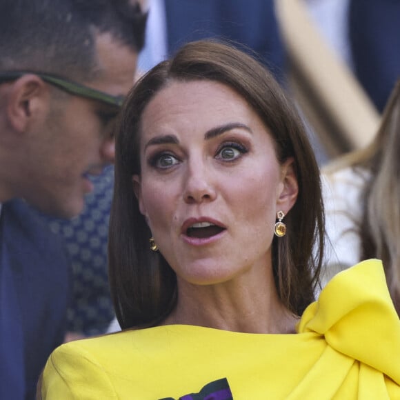 Catherine la duchesse de Cambridge à la finale féminine de Wimbledon à Londres, Royaume-Uni, le 9 juillet 2022. Photo par Marc Aspland/The Times/News Licensing/ABACAPRESS.COM