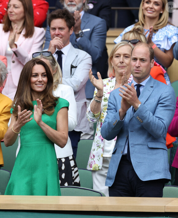 Le duc et la duchesse de Cambridge assistent à la finale des dames lors de la douzième journée des championnats de tennis de Wimbledon à Londres, au Royaume-Uni, le 10 juillet 2021. Photo par Stephen Lock / i-Images/ABACAPRESS.COM