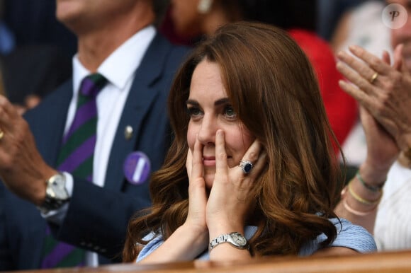 La duchesse de Cambridge assiste à la finale du simple masculin des championnats de tennis de Wimbledon 2019. Londres, Royaume-Uni, 14 juillet 2019. Photo par Paul Edwards/The Sun/News Licensing/ABACAPRESS.COM