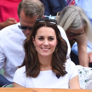 Kate et William duc et duchesse de Cambridge lors de la finale masculine des championnats de Wimbledon au All England Lawn Tennis and Croquet Club, Wimbledon, Londres, Royaume-Uni, le 16 juillet 2017. Photo par Corinne Dubreuil/ABACAPRESS.COM