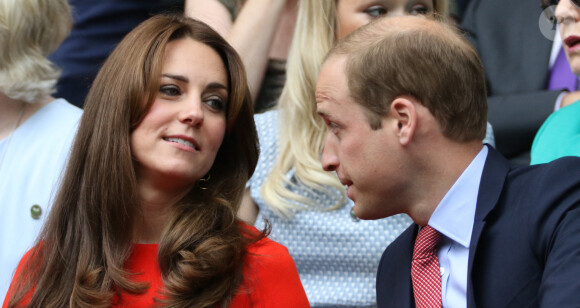 Le duc et la duchesse de Cambridge regardent le match entre le Britannique Andy Murray et le Canadien Vasek Pospisil lors de la neuvième journée du championnat de Wimbledon 2015, à Londres, le 8 juillet 2015.Photo par Hugo Philpott/UPI/ABACAPRESS.COM