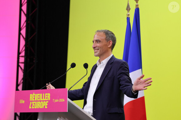 Raphaël GLUCKSMANN (Député Européen et tête de liste Réveiller l'Europe - Dernier meeting du candidat socialiste R.Glucksmann aux élections européennes à Lille. Le 7 juin 2024 © Laurent Sanson / Panoramic / Bestimage  