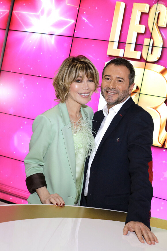 Exclusif - No Web - Isabelle Morizet (Karen Cheryl), Bernard Montiel - Enregistrement de l'émission "Les Grands du Rire", présentée par B.Montiel et K.Cheryl (I.Morizet), et diffusée le 29 juin sur C8. Le 18 décembre 2023 © Cédric Perrin / Bestimage  Exclusive - No Web No Blog pour Belgique et Suisse 