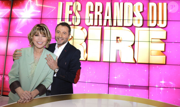Exclusif - No Web - Isabelle Morizet (Karen Cheryl), Bernard Montiel - Enregistrement de l'émission "Les Grands du Rire", présentée par B.Montiel et K.Cheryl (I.Morizet), et diffusée le 29 juin sur C8. Le 18 décembre 2023 © Cédric Perrin / Bestimage  Exclusive - No Web No Blog pour Belgique et Suisse 