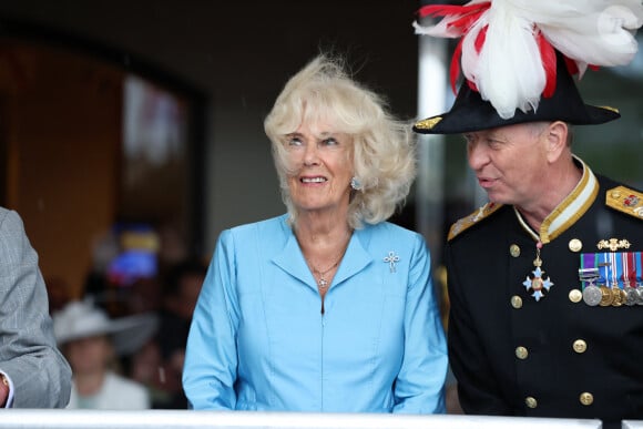 La reine Camilla lors d'une visite à Jersey ce lundi 15 juillet 2024 © Ian Vogler/MirrorPix/Bestimage