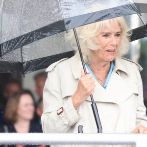 La reine Camilla lors d'une visite à Jersey ce lundi 15 juillet 2024 © Ian Vogler/MirrorPix/Bestimage
