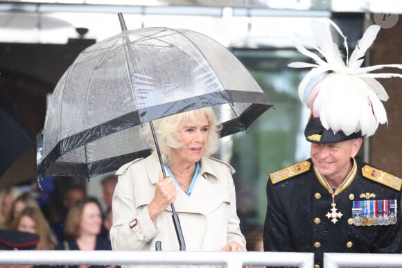 La reine Camilla lors d'une visite à Jersey ce lundi 15 juillet 2024 © Ian Vogler/MirrorPix/Bestimage