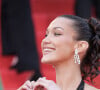 En effet, Bella Hadid avait été choisie pour porter les nouvelles baskets de la marque, rééditées en hommage aux JO de Munich 1972.
Bella Hadid assiste au tapis rouge de "L'Amour Ouf" au 77ème Festival de Cannes au Palais des Festivals le 23 mai 2024. David Boyer/ABACAPRESS.COM