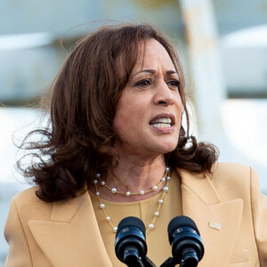 En cas d'élection à la Maison Blanche, elle serait également la première belle-mère de l'histoire à accéder à la fonction suprême aux États-Unis
Kamala Harris commémore le 57 ème anniversaire de Bloody Sunday à la "Maxwell Air Force Base" à Montgomery (Alabama), en compagnie de son mari Doug Ehmoff. Le 6 mars 2022. 