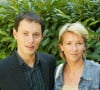 Il s'agit d'Ariane Massenet avec qui il a travaillé pendant 4 ans.
Archives - Marc-Olivier Fogiel et Ariane Massenet lors de la conférence de presse de France 2, le 1er septembre 2003. © Frédéric Piau/Bestimage