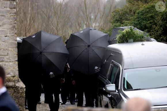 Obsèques de la baronne Myriam Ullens de Schooten, tuée par son beau-fils Nicolas, à l'église d'Ohain, dans l'entité de Lasne, Belgique, le 7 avril 2023.