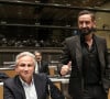 Une présence apaisante pour celui qui vient de voir sa chaîne être mise en demeure par l'ARCOM
Lionel Stan et Cyril Hanouna lors d'une séance devant la commission d'enquête parlementaire sur l'attribution des fréquences TV, à l'Assemblée nationale à Paris le le 14 mars 2024