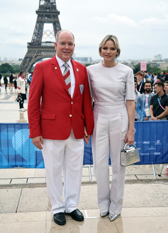 Le prince Albert II de Monaco et la princesse Charlene - Cérémonie d'ouverture des Jeux Olympique (JO) de Paris 2024 le 26 juillet 2024