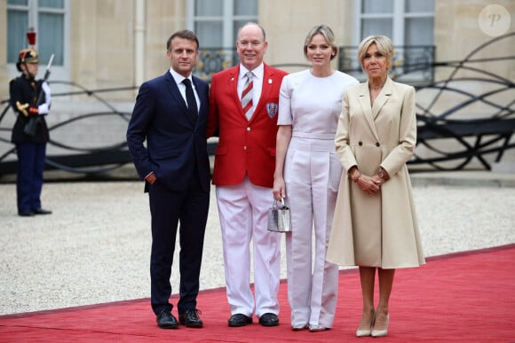 Le prince Albert II de Monaco et la princesse Charlene - Cérémonie d'ouverture des Jeux Olympique (JO) de Paris 2024 le 26 juillet 2024