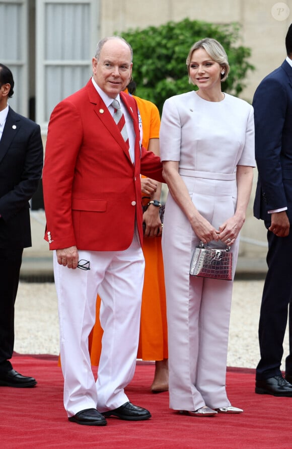 Le prince Albert II de Monaco et la princesse Charlene - Cérémonie d'ouverture des Jeux Olympique (JO) de Paris 2024 le 26 juillet 2024