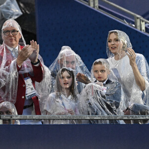 Le prince Albert II de Monaco et la princesse Charlene - Cérémonie d'ouverture des Jeux Olympique (JO) de Paris 2024 le 26 juillet 2024