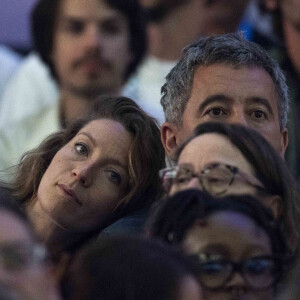 Très complices, les tourtereaux ont multiplié les gestes d'affection devant l'assemblée pour le plus grand bonheur des photographes : preuve à l'appui !
Gérald Darmanin et sa femme Rose-Marie Devillers assistent à la finale de l'épée individuellel homme avec le francais Yannick Borel qui perd en finale face à Kōki Kanō au Grand Palais lors des Jeux Olympiques de Paris 2024 (JO) à Paris le 28 juillet 2024. © Dominique Jacovides-Pierre Perusseau/Bestimage 