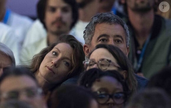 Très complices, les tourtereaux ont multiplié les gestes d'affection devant l'assemblée pour le plus grand bonheur des photographes : preuve à l'appui !
Gérald Darmanin et sa femme Rose-Marie Devillers assistent à la finale de l'épée individuellel homme avec le francais Yannick Borel qui perd en finale face à Kōki Kanō au Grand Palais lors des Jeux Olympiques de Paris 2024 (JO) à Paris le 28 juillet 2024. © Dominique Jacovides-Pierre Perusseau/Bestimage 