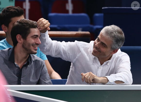 Jean-Philippe Gatien lors des 1/8 de finales opposant Andy Murray et Grigor Dimitrov du tournoi de tennis BNP Paribas Masters 2014 au palais omnisports de Paris-Bercy, à Paris, le 30 octobre 2014. 