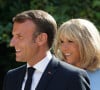 Le fondateur de CovidTracker semble avoir réussi à répondre à ses attentes en créant une application qui l'avertit constamment des prouesses des tricolores dans chaque discipline.
Le président de la République française Emmanuel Macron et sa femme la Première Dame Brigitte Macron - Le président de la République française reçoit le président de la fédération de Russie au fort de Brégançon, à Bormes-les-Mimosas, France, le 19 août 2019.