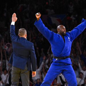 Teddy Riner sacré champion olympique en + de 100 kg au judo, aux Jeux olympiques de Paris, à l'Arena Champ de Mars le 2 août 2024 à Paris © Federico Pestellini / DPPI / Panoramic / Bestimage