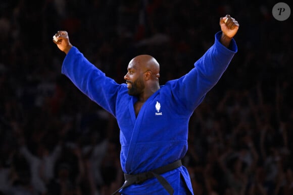 Teddy Riner sacré champion olympique en + de 100 kg au judo, aux Jeux olympiques de Paris, à l'Arena Champ de Mars le 2 août 2024 à Paris © Federico Pestellini / DPPI / Panoramic / Bestimage