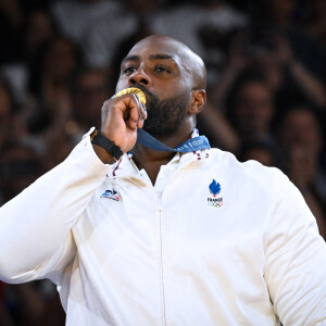 Teddy Riner champion olympique à l'Arena-Champ-de-Mars lors des Jeux olympiques de Paris. © Federico Pestellini / DPPI / Panoramic / Bestimage