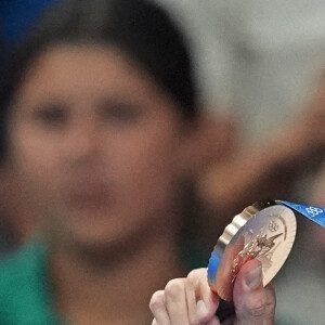 Florent Manaudou a décroché la médaille de bronze aux Jeux Olympiques de Paris 2024 dans l'épreuve du 50m nage libre le 2 août à la Paris La Défense Arena.. Photo by Richard Ellis/UPI/ABACAPRESS.COM