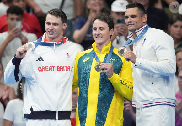 Florent Manaudou a décroché la médaille de bronze aux Jeux Olympiques de Paris 2024 dans l'épreuve du 50m nage libre le 2 août à la Paris La Défense Arena.. Photo by Richard Ellis/UPI/ABACAPRESS.COM