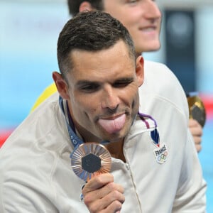 Florent Manaudou a décroché la médaille de bronze aux Jeux Olympiques de Paris 2024 dans l'épreuve du 50m nage libre le 2 août à la Paris La Défense Arena.. Photo by Laurent Zabulon/ABACAPRESS.COM