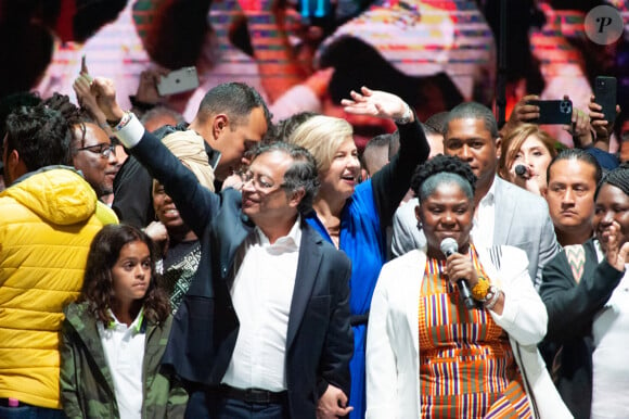 Colombie : Gustavo Petro, élu président de la Colombie, prononce un discours à Bogota avec sa vice présidente Francia Márquez le soir des résultats le 19 juin 2022 © Chepa Beltran/LongVisual via ZUMA Press Wire / Bestimage 