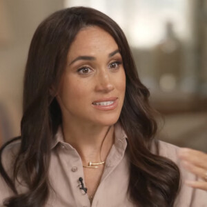 Le prince Harry, duc de Sussex et Meghan Markle, duchesse de Sussex, lors d'une interview pour l'émission CBS News Sunday Morning, diffusée le 4 août 2024.