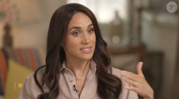 Le prince Harry, duc de Sussex et Meghan Markle, duchesse de Sussex, lors d'une interview pour l'émission CBS News Sunday Morning, diffusée le 4 août 2024.