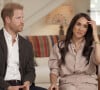 Désormais installés à Montecito en Californie, les principaux intéressés sont en première ligne pour lutter contre le cyberharcèlement des enfants avec leur fondation Archewell. 
Le prince Harry, duc de Sussex et Meghan Markle, duchesse de Sussex, lors d'une interview pour l'émission CBS News Sunday Morning, diffusée le 4 août 2024.