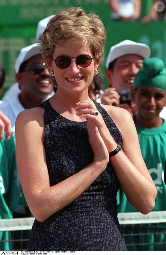 La Princesse Diana à Hong-Kong à un tournoi de tennis.