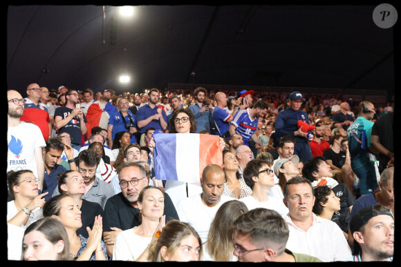 Rachida Dati encouragent les athlètes francais en tribunes, lors des Jeux Olympiques. Alain Guizard /ABACAPRESS.COM