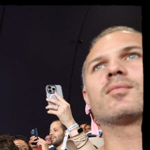 Rachida Dati encouragent les athlètes francais en tribunes, lors des Jeux Olympiques. Alain Guizard /ABACAPRESS.COM