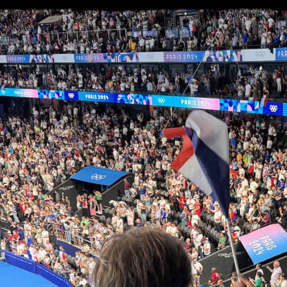Rachida Dati encouragent les athlètes francais en tribunes, lors des Jeux Olympiques. Alain Guizard /ABACAPRESS.COM