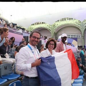 Rachida Dati encouragent les athlètes francais en tribunes, lors des Jeux Olympiques. Alain Guizard /ABACAPRESS.COM