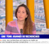 La journaliste Mélanie Vecchio sur le plateau de BFMTV ce jeudi qui réagi aux nouvelles investigations pour retrouver Lina, disparue dans le Bas-Rhin il y a plusieurs mois.