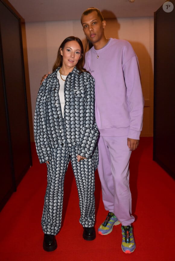 Exclusif - Stromae avec sa femme Coralie Barbier en backstage de la 38ème cérémonie des Victoires de la musique à la Seine musicale de Boulogne-Billancourt, France, le 10 février 2023. © Moreau-Veren/Bestimage 